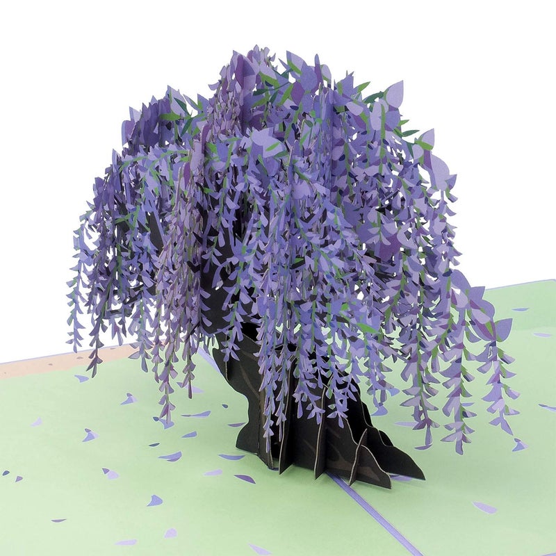 Paper Love 3D Wisteria Tree Pop-Up Cards, Gift for Valentines Day, Birthday, Anniversary, Thank You, Get Well, All Occasions - 5" x 7" Cover - Includes Envelope and Note Tag - Image 1